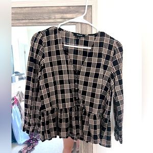 Madewell Plaid Blouse - Small